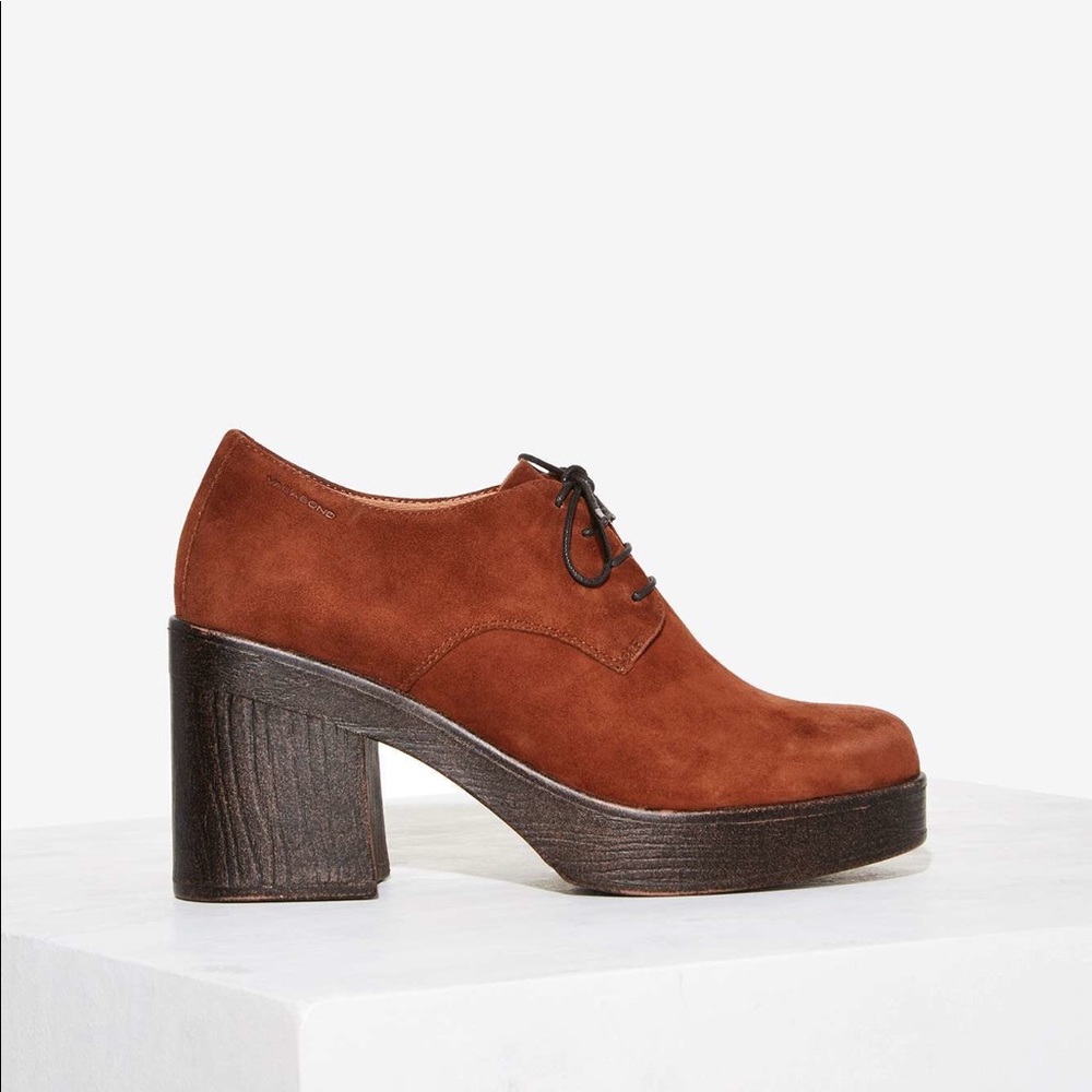 Vagabond Marva Brown Suede Platform Oxford Size 41